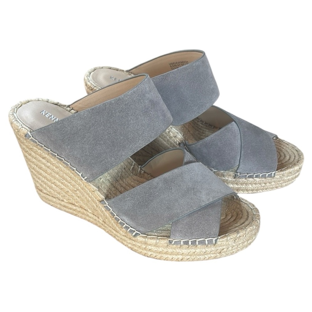Kenneth Cole Olivia X Band Taupe Suede Wedges